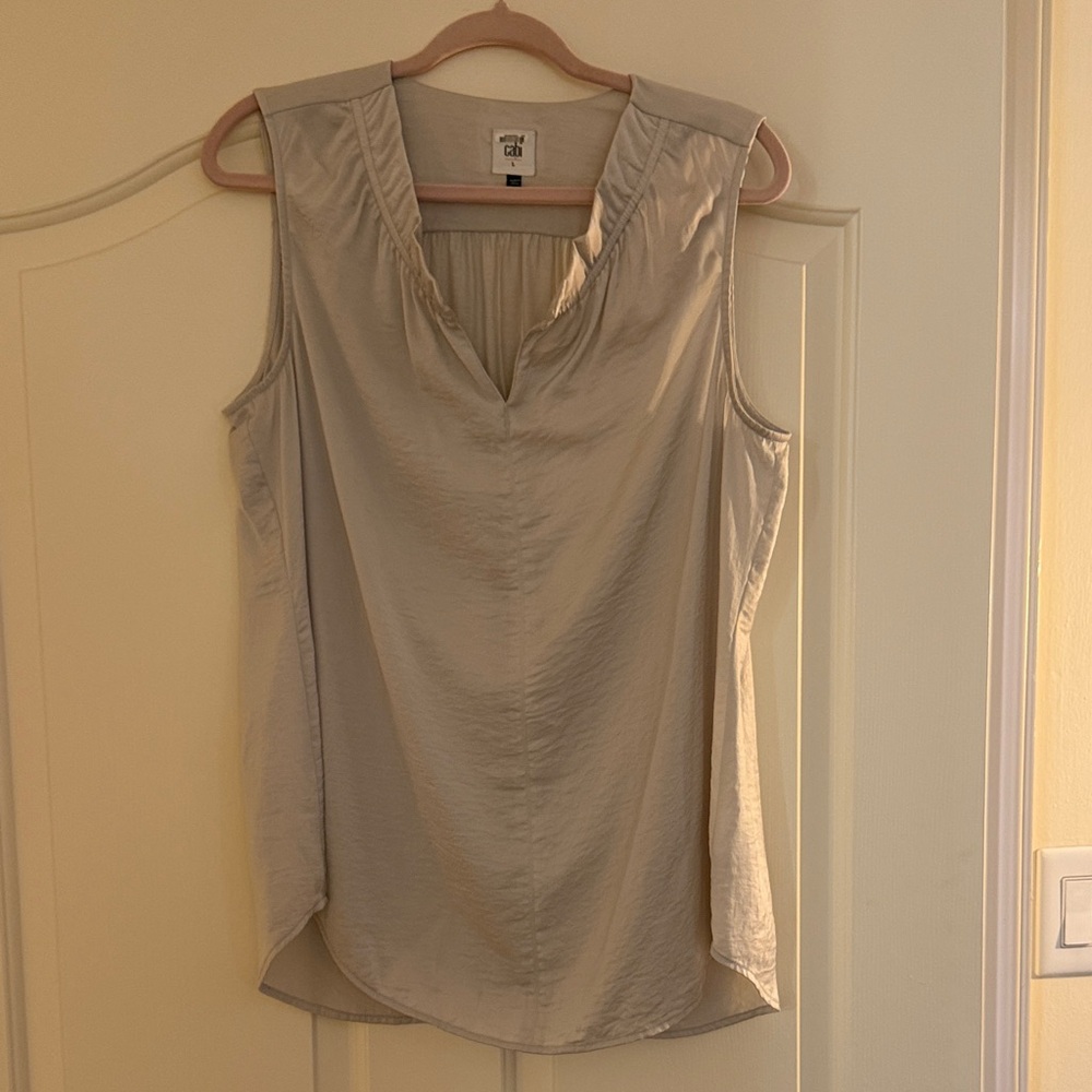 CAbi Cream Sleeveless Blouse